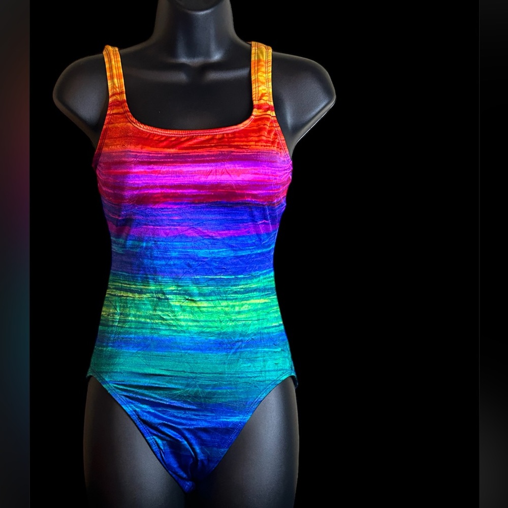 Vintage BEACH NATIVE Womens Multicolor Bathing Suit Sz 8